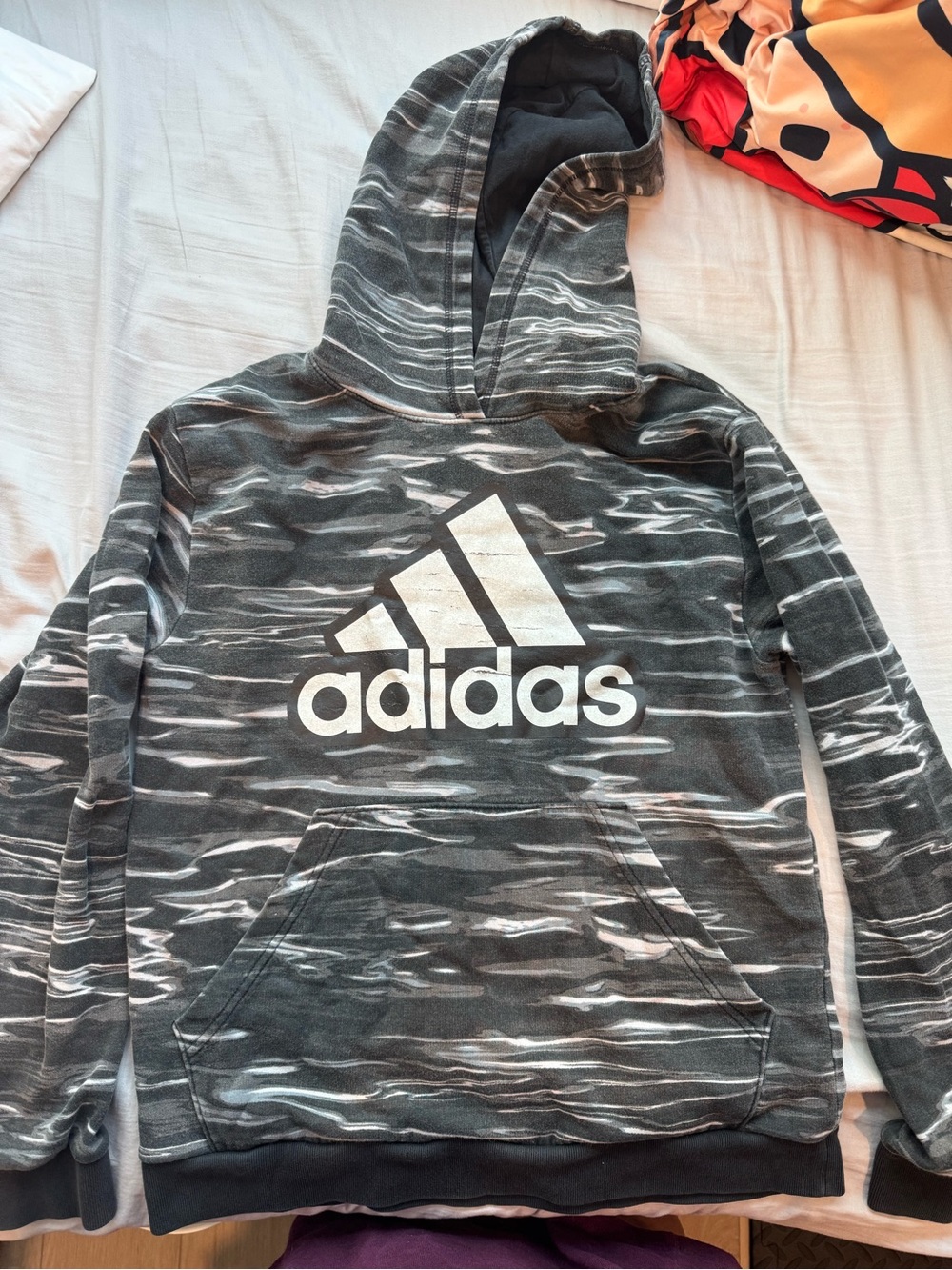 adidas Kids Gray Camo Logo Hoodie